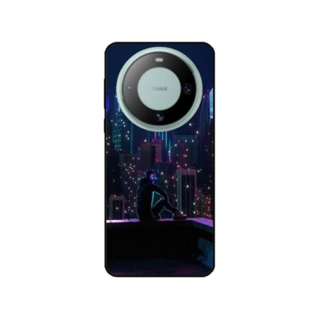 Husa personalizata tip carcasa HQPrint pentru Huawei Mate 60 Pro, model Neon City, multicolor, S1D1M0260