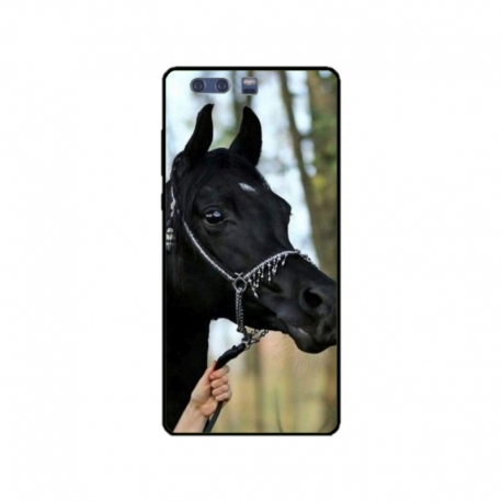 Husa personalizata tip carcasa HQPrint pentru Huawei P10 Plus, model Black Horse, multicolor, S1D1M0019
