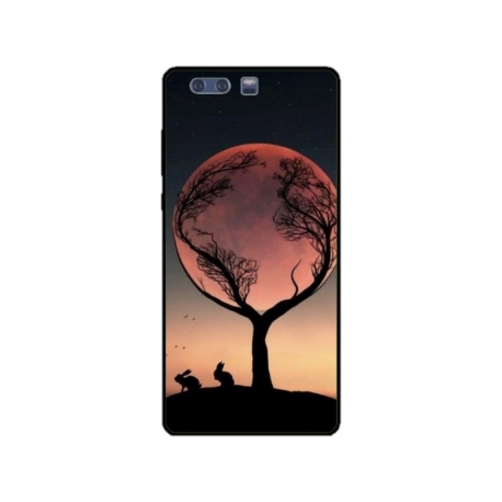 Husa personalizata tip carcasa HQPrint pentru Huawei P10 Plus, model Moon Tree, multicolor, S1D1M0068