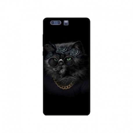 Husa personalizata tip carcasa HQPrint pentru Huawei P10 Plus, model Black Cat 4, multicolor, S1D1M0097