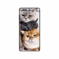 Husa personalizata tip carcasa HQPrint pentru Huawei P10 Plus, model Cats, multicolor, S1D1M0116