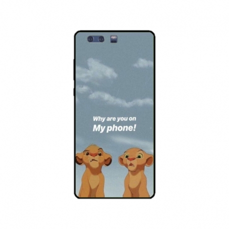 Husa personalizata tip carcasa HQPrint pentru Huawei P10 Plus, model Why are you on my phone, multicolor, S1D1M0220