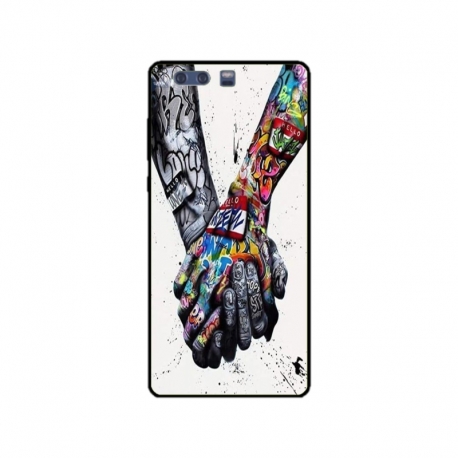 Husa personalizata tip carcasa HQPrint pentru Huawei P10 Plus, model Abstract Holding, multicolor, S1D1M0271