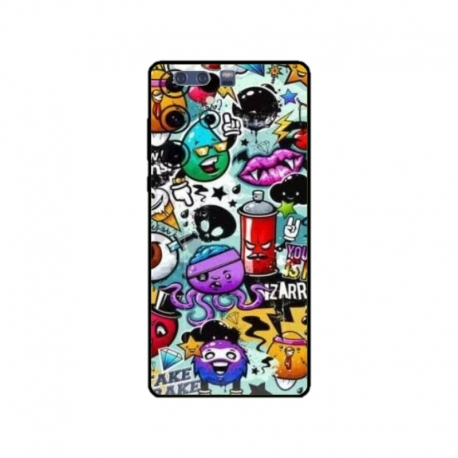Husa personalizata tip carcasa HQPrint pentru Huawei P10 Plus, model Grafitti, multicolor, S1D1M0289