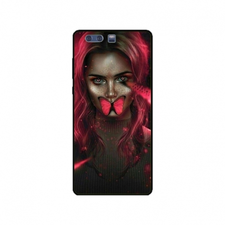 Husa personalizata tip carcasa HQPrint pentru Huawei P10 Plus, model Butterfly Mouth 2, multicolor, S1D1M0352