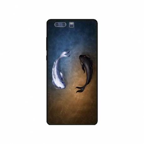 Husa personalizata tip carcasa HQPrint pentru Huawei P10, model Ying and Yang Fish, multicolor, S1D1M0390