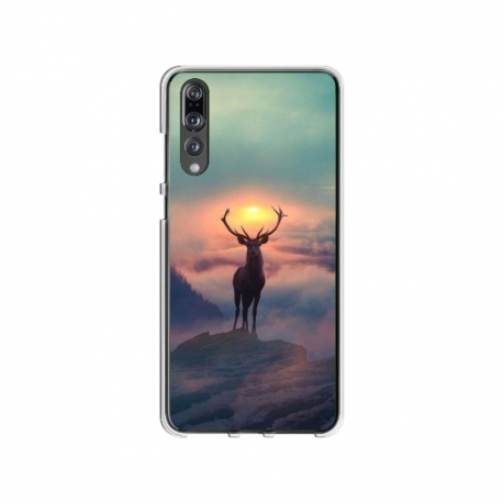 Husa personalizata tip carcasa HQPrint pentru Huawei P20 Lite, model Antlers, multicolor, S1D1M0303