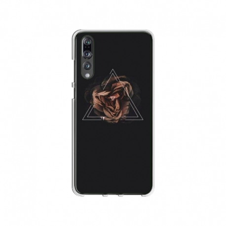 Husa personalizata tip carcasa HQPrint pentru Huawei P20 Lite, model Triangle Rose, multicolor, S1D1M0316
