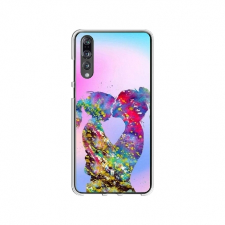 Husa personalizata tip carcasa HQPrint pentru Huawei P20 Lite, model Colorful Love, multicolor, S1D1M0376