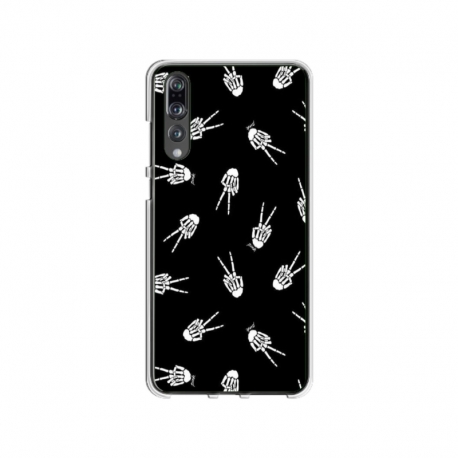 Husa personalizata tip carcasa HQPrint pentru Huawei P20 Lite, model OK Skelly, multicolor, S1D1M0388