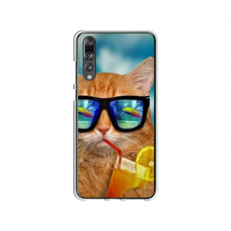 Husa personalizata tip carcasa HQPrint pentru Huawei P20 Pro, model Cool Cat, multicolor, S1D1M0031
