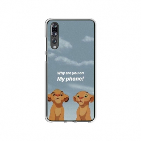 Husa personalizata tip carcasa HQPrint pentru Huawei P20 Pro, model Why are you on my phone, multicolor, S1D1M0220