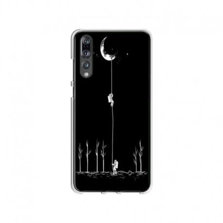 Husa personalizata tip carcasa HQPrint pentru Huawei P20, model Climbing to the Moon, multicolor, S1D1M0233