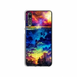 Husa personalizata tip carcasa HQPrint pentru Huawei P20, model Abstract City, multicolor, S1D1M0263