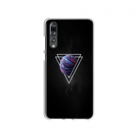 Husa personalizata tip carcasa HQPrint pentru Huawei P20, model Triangle Planet, multicolor, S1D1M0278