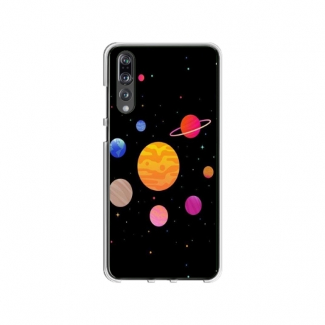 Husa personalizata tip carcasa HQPrint pentru Huawei P20, model Colorful Galaxy, multicolor, S1D1M0283