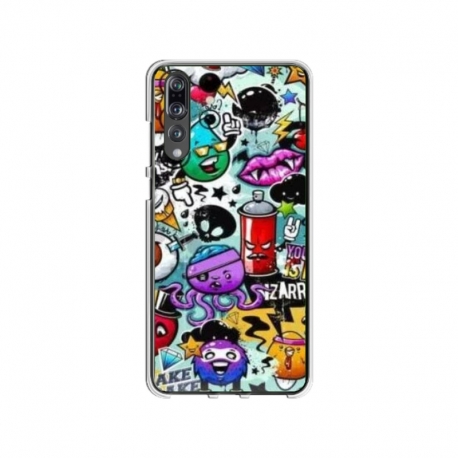 Husa personalizata tip carcasa HQPrint pentru Huawei P20, model Grafitti, multicolor, S1D1M0289