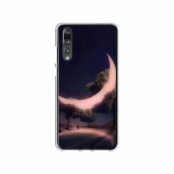 Husa personalizata tip carcasa HQPrint pentru Huawei P20, model Moon in the Trees, multicolor, S1D1M0331