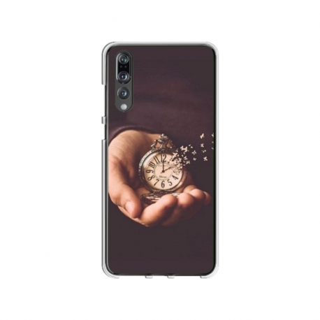 Husa personalizata tip carcasa HQPrint pentru Huawei P20, model Time Flies 1, multicolor, S1D1M0364