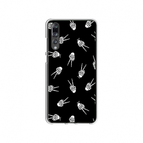 Husa personalizata tip carcasa HQPrint pentru Huawei P20, model OK Skelly, multicolor, S1D1M0388