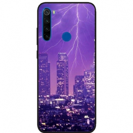 Husa personalizata tip carcasa HQPrint pentru Huawei P40 Lite E, model Purple Lightning, multicolor, S1D1M0354