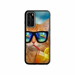 Husa personalizata tip carcasa HQPrint pentru Huawei P40 Lite, model Cool Cat, multicolor, S1D1M0031