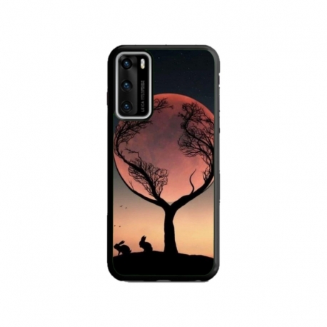 Husa personalizata tip carcasa HQPrint pentru Huawei P40 Lite, model Moon Tree, multicolor, S1D1M0068