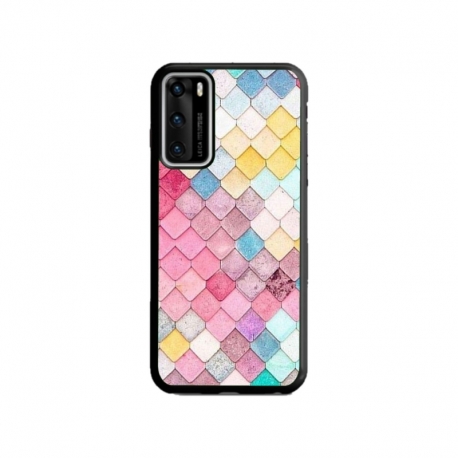 Husa personalizata tip carcasa HQPrint pentru Huawei P40 Lite, model Color Scales, multicolor, S1D1M0258