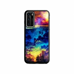 Husa personalizata tip carcasa HQPrint pentru Huawei P40 Lite, model Abstract City, multicolor, S1D1M0263