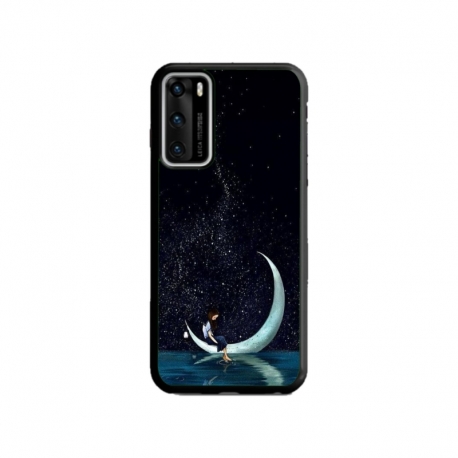 Husa personalizata tip carcasa HQPrint pentru Huawei P40 Lite, model Moon Fishing, multicolor, S1D1M0270