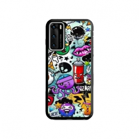 Husa personalizata tip carcasa HQPrint pentru Huawei P40 Lite, model Grafitti, multicolor, S1D1M0289