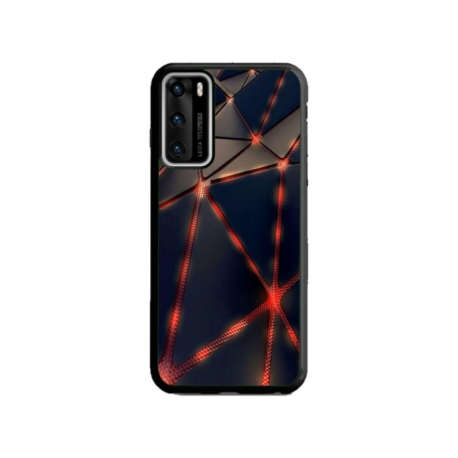 Husa personalizata tip carcasa HQPrint pentru Huawei P40 Lite, model Lava Triangles, multicolor, S1D1M0367