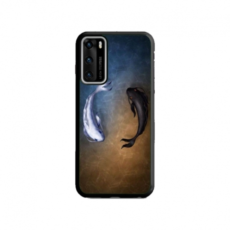 Husa personalizata tip carcasa HQPrint pentru Huawei P40 Lite, model Ying and Yang Fish, multicolor, S1D1M0390