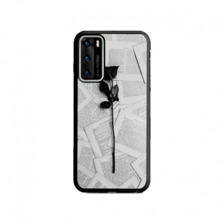 Husa personalizata tip carcasa HQPrint pentru Huawei P40, model Black Rose, multicolor, S1D1M0021