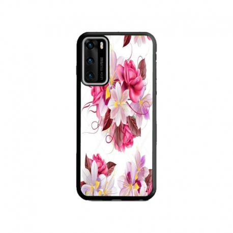 Husa personalizata tip carcasa HQPrint pentru Huawei P40, model Flowers 4, multicolor, S1D1M0040