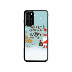 Husa personalizata tip carcasa HQPrint pentru Huawei P40, model Happy Christmas and New Year, multicolor, S1D1M0047