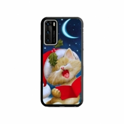 Husa personalizata tip carcasa HQPrint pentru Huawei P40, model Christmas Cat, multicolor, S1D1M0048