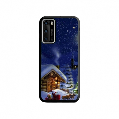 Husa personalizata tip carcasa HQPrint pentru Huawei P40, model Christmas Cottage, multicolor, S1D1M0059