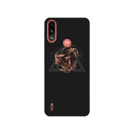 Husa personalizata tip carcasa HQPrint pentru Motorola Moto E7 Power, model Triangle Rose, multicolor, S1D1M0316