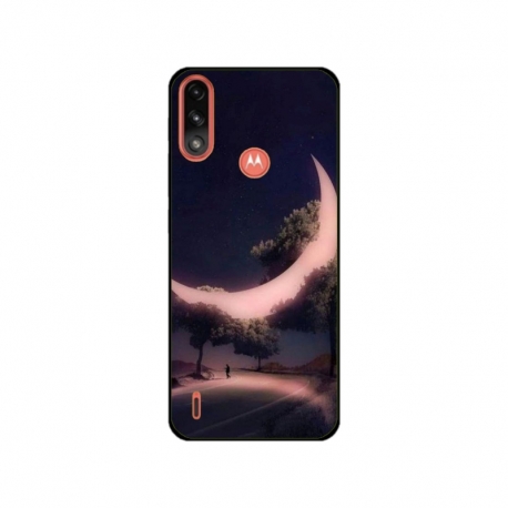Husa personalizata tip carcasa HQPrint pentru Motorola Moto E7 Power, model Moon in the Trees, multicolor, S1D1M0331