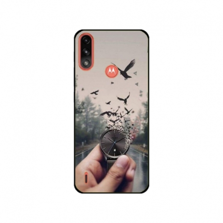 Husa personalizata tip carcasa HQPrint pentru Motorola Moto E7 Power, model Time Flies 2, multicolor, S1D1M0365
