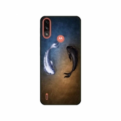 Husa personalizata tip carcasa HQPrint pentru Motorola Moto E7 Power, model Ying and Yang Fish, multicolor, S1D1M0390