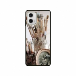 Husa personalizata tip carcasa HQPrint pentru Motorola Moto E13, model Brush, multicolor, S1D1M0282