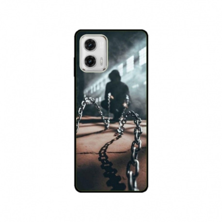 Husa personalizata tip carcasa HQPrint pentru Motorola Moto E13, model Chain Man, multicolor, S1D1M0296