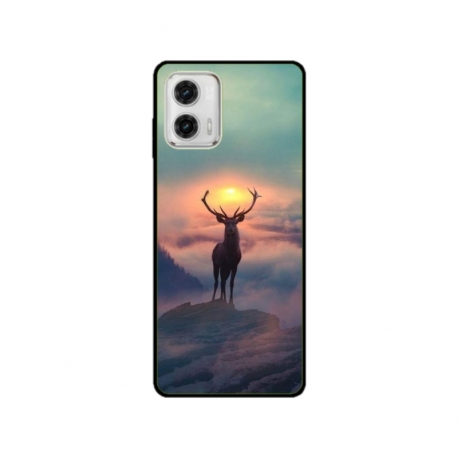 Husa personalizata tip carcasa HQPrint pentru Motorola Moto E13, model Antlers, multicolor, S1D1M0303