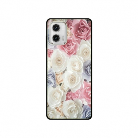 Husa personalizata tip carcasa HQPrint pentru Motorola Moto E13, model Flowers 23, multicolor, S1D1M0385