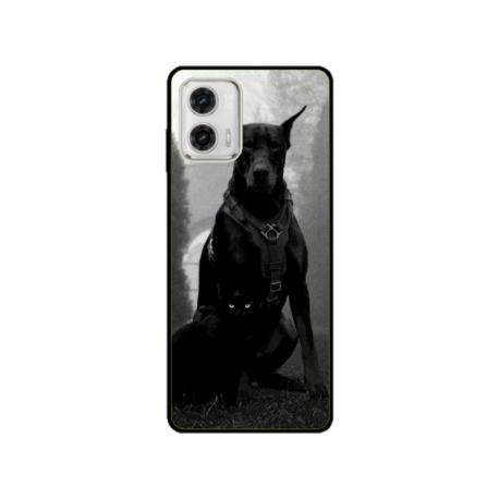 Husa personalizata tip carcasa HQPrint pentru Motorola Moto E22, model Doberman, multicolor, S1D1M0018