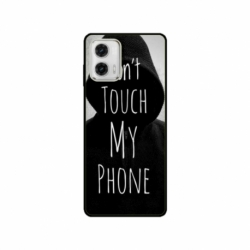 Husa personalizata tip carcasa HQPrint pentru Motorola Moto E22, model Dont touch my phone 2, multicolor, S1D1M0065