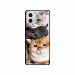 Husa personalizata tip carcasa HQPrint pentru Motorola Moto E22, model Cats, multicolor, S1D1M0116