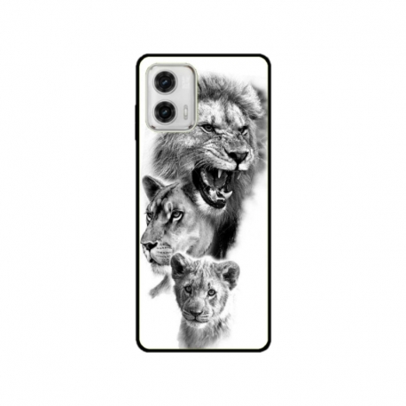 Husa personalizata tip carcasa HQPrint pentru Motorola Moto E22, model Lion 3, multicolor, S1D1M0118